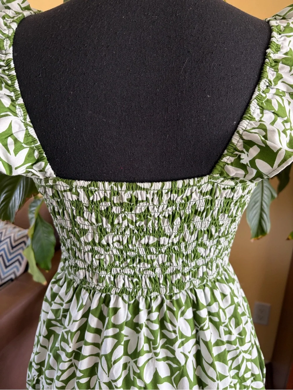 Abercrombie & Fitch Flutter Sleeve Smocked Midi Dress, has pockets - Medium